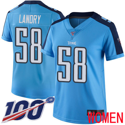 Tennessee Titans Limited Light Blue Women Harold Landry Jersey NFL Football #58 100th Season Rush Vapor Untouchable->women nfl jersey->Women Jersey